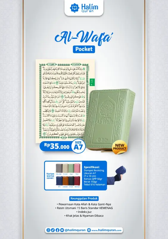 ALQ AL WAFA POCKET A7 REST - Al-Qur'an | Halim Kitab Utama