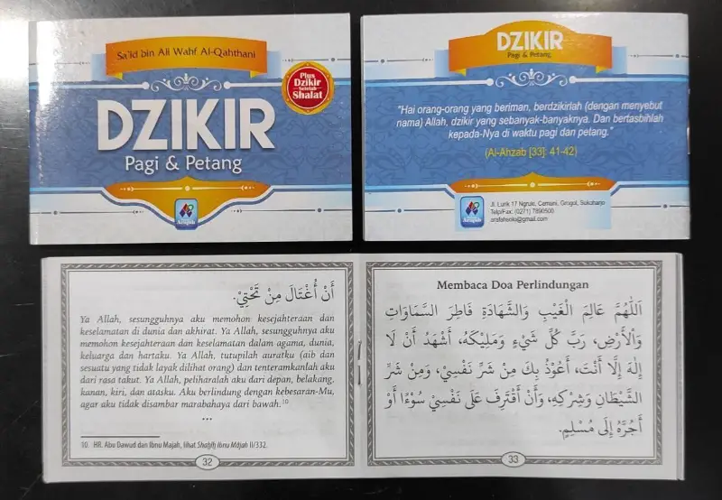 DZIKIR PAGI PETANG MINI REGULER “AL QAHTHANI” 10X7 CM - Kitab Kuning / Pesantren | Halim Kitab Utama