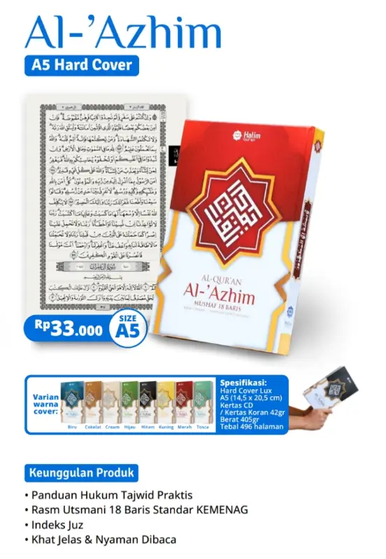 ALQ AL AZHIM A5 TGG CD GRS - Al-Qur'an | Halim Kitab Utama