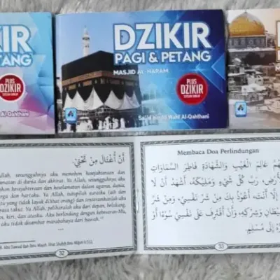 DZIKIR PAGI PETANG MINI MASJID “AL QAHTHANI” 10X7 CM - Kitab Kuning / Pesantren | Halim Kitab Utama