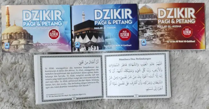 DZIKIR PAGI PETANG MINI MASJID “AL QAHTHANI” 10X7 CM - Kitab Kuning / Pesantren | Halim Kitab Utama